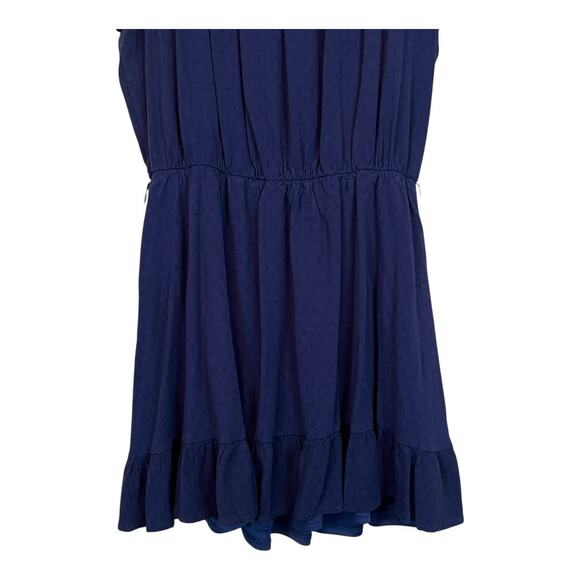 Lulus Flirtatious Feelings Navy Blue Swiss Dot Ruffled Mini Dress Small - Picture 4 of 11